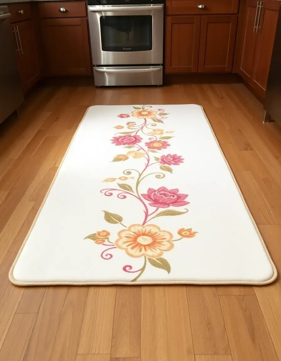 Tappeto da cucina imbottito runner con design floreale