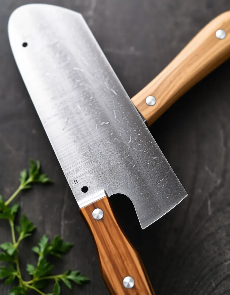 Mannaia da macellaio pesante con manico in legno