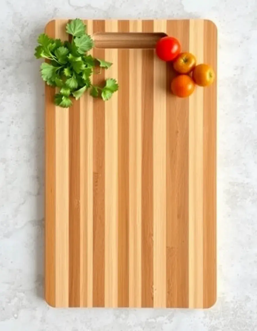 Tagliere in legno di bambù con scanalatura per succhi su piano cucina