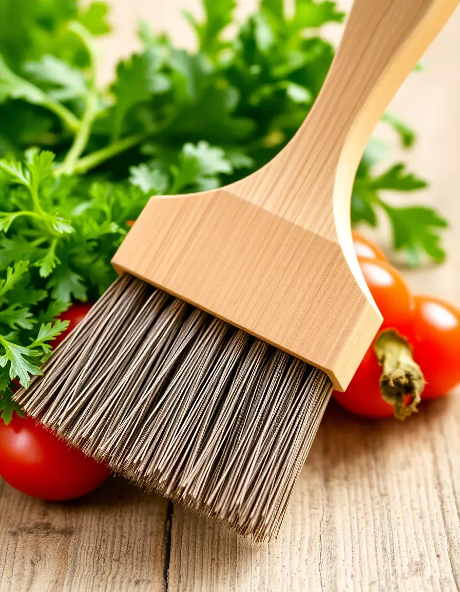 Spazzola per verdure in legno con setole resistenti