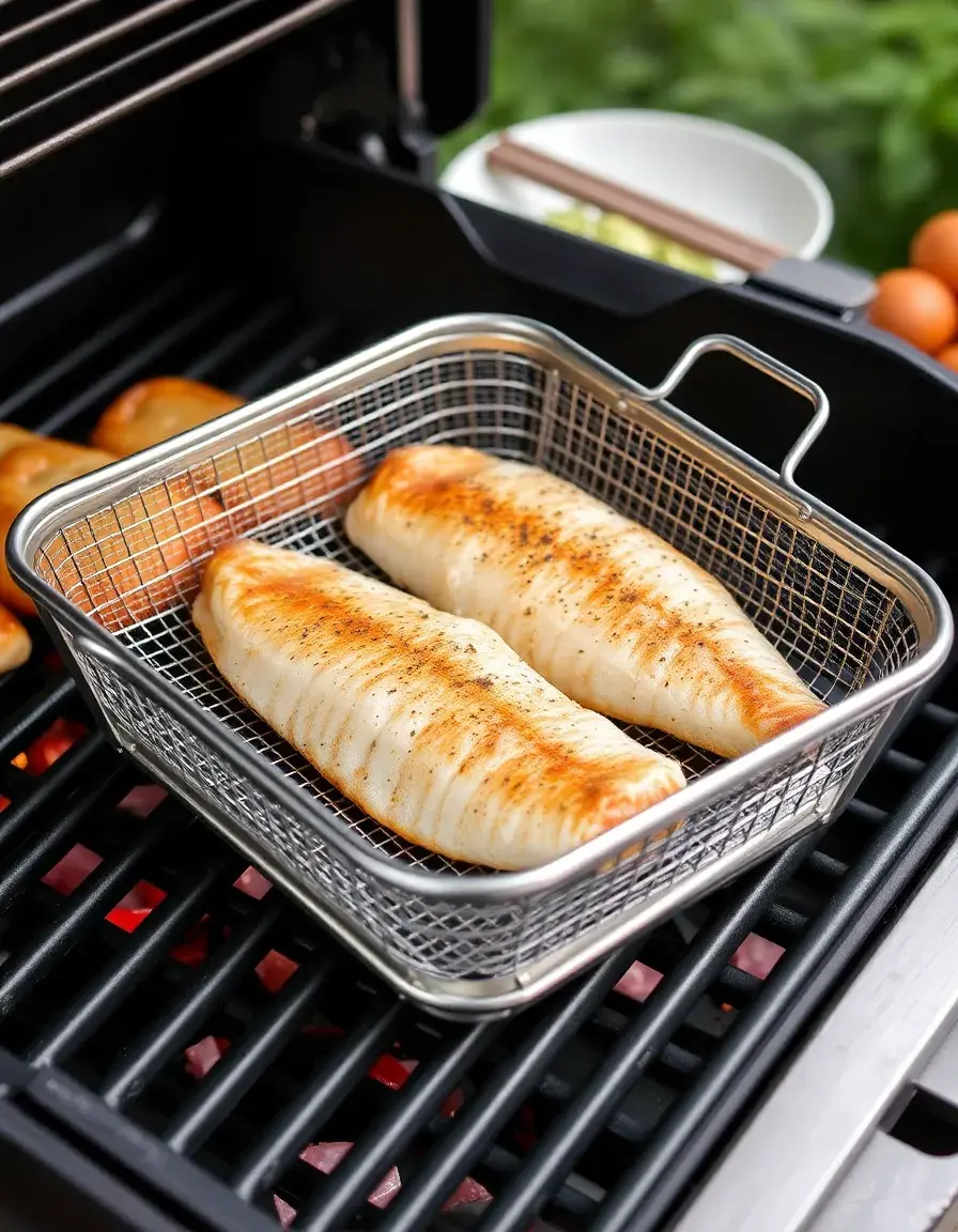 Cestello per grigliare il pesce in acciaio inox pieghevole