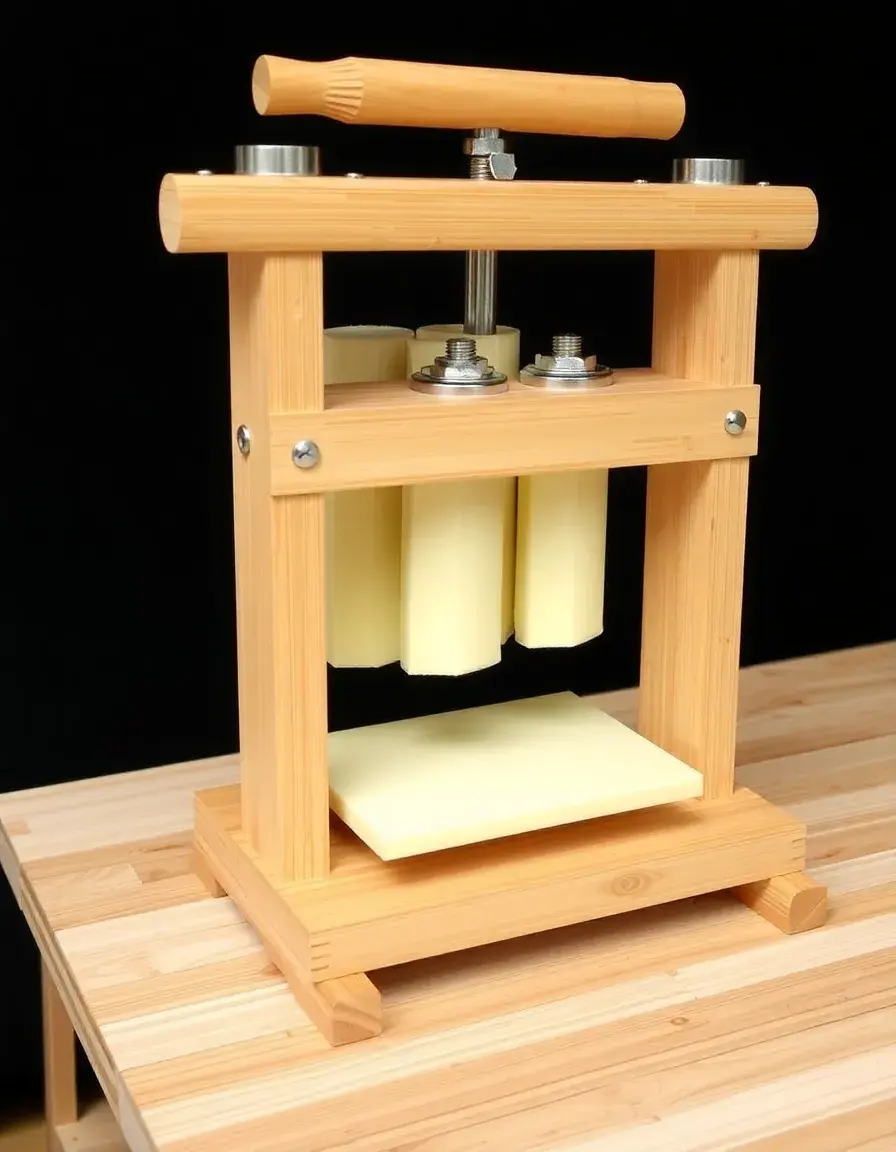 Pressa per tofu in bambù con viti regolabili per rimuovere l'umidità