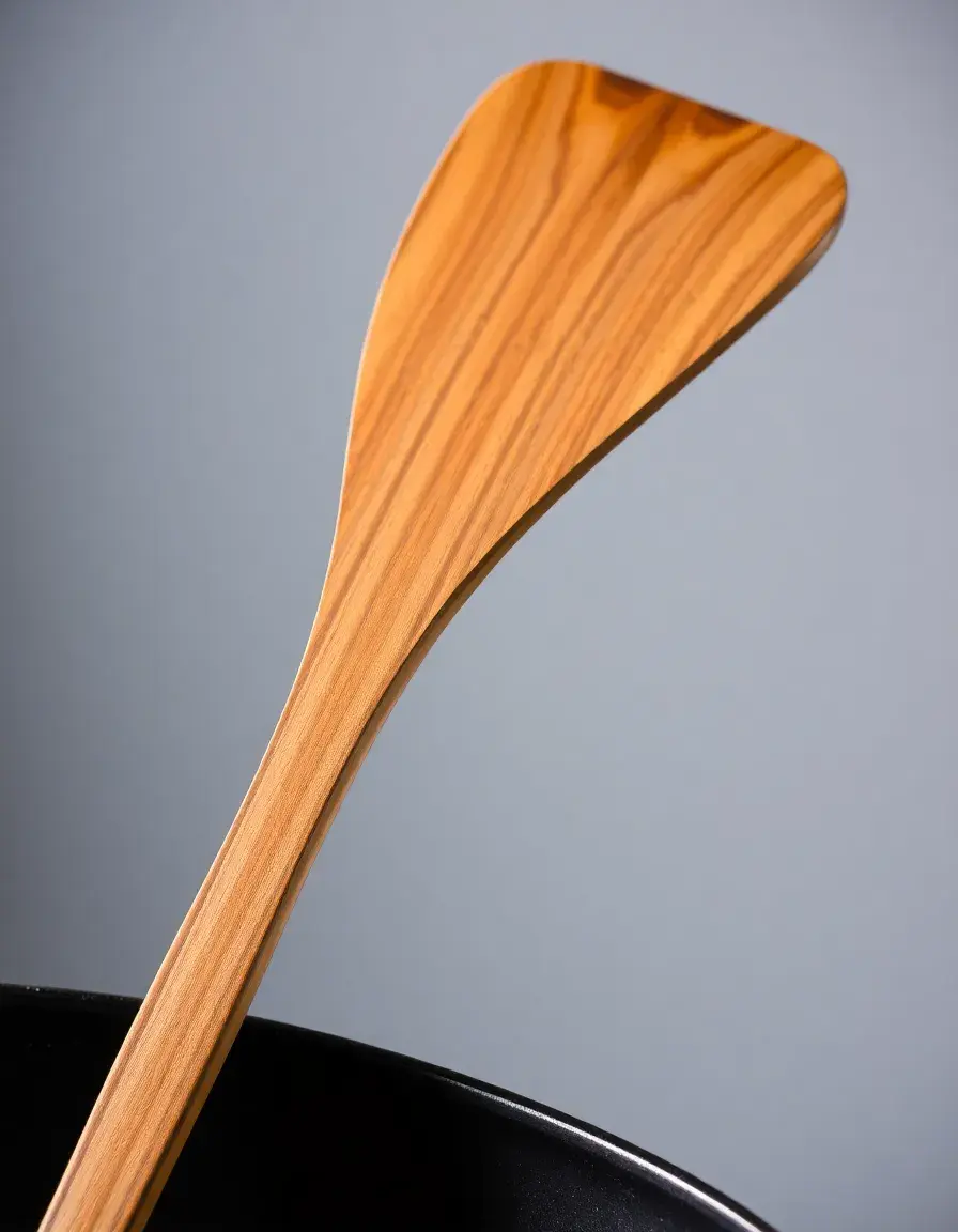 Spatola per wok in legno curvata per saltare il tofu