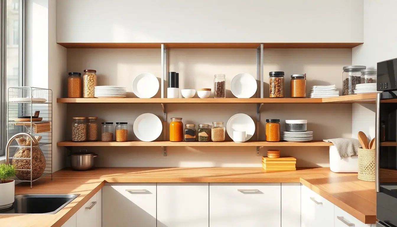 Alzatina cucina e riser per organizzazione spazio in una cucina moderna e luminosa